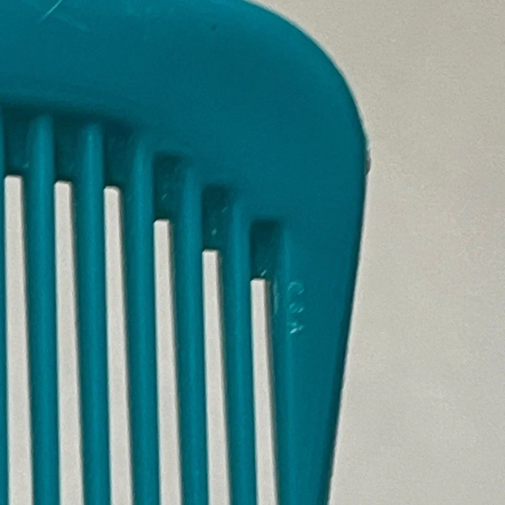 Vintage Green Teal Plastic Hair‎ Comb USA Wide Purse Pocket Unbreakable USED